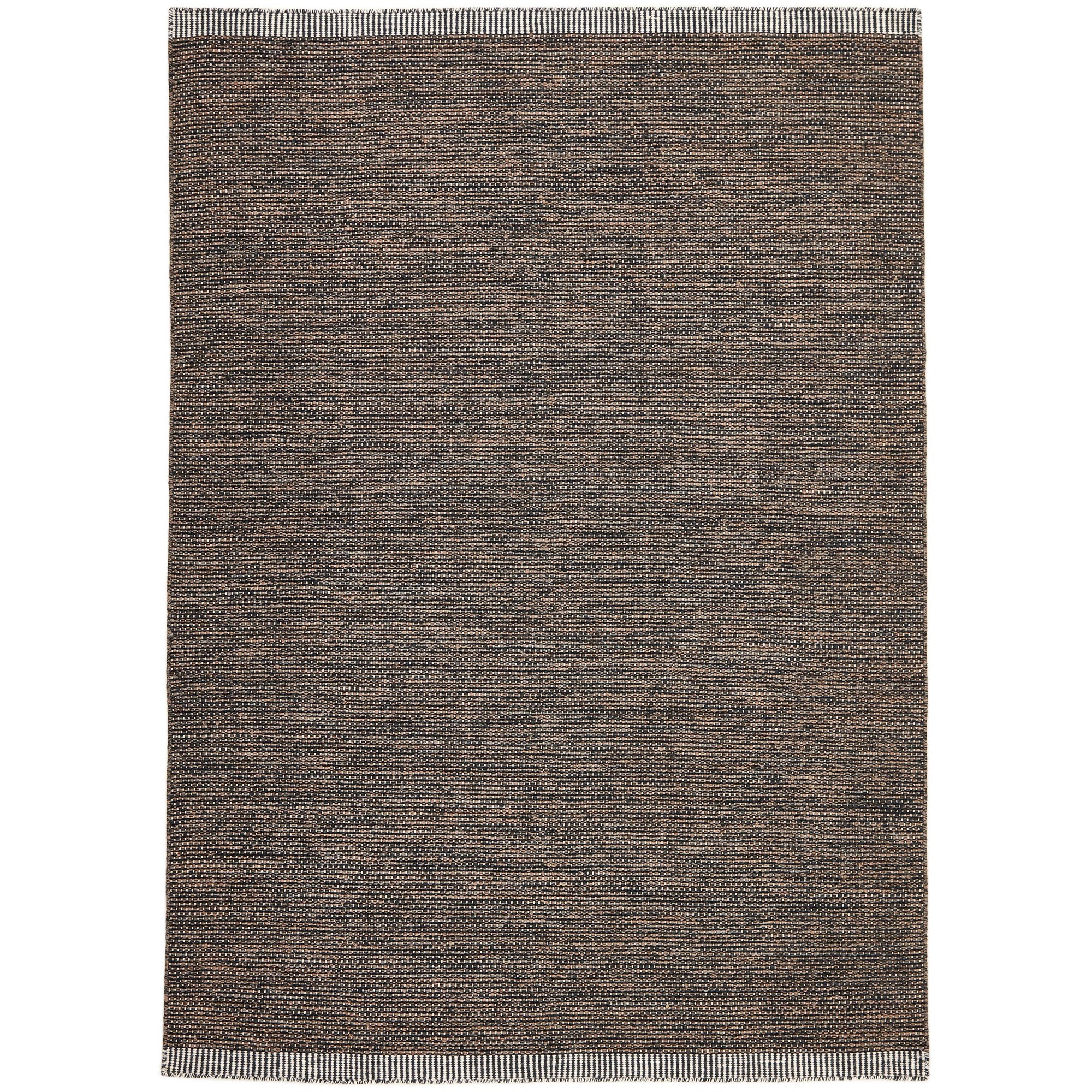 Atlas Modern Kilims Wool Cotton Rug In Brown Black